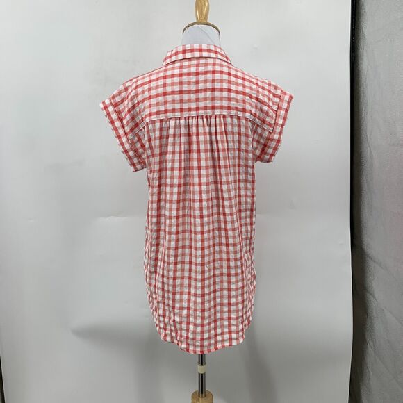 Loft Ann Taylor Gingham Button Up Shirt Women Petite XSP Extra Small Shirttail - Picture 6 of 12
